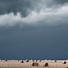 Hay field dark sky