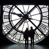 Clock Musee dOrsay couple Paris