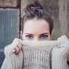woman hiding sweater